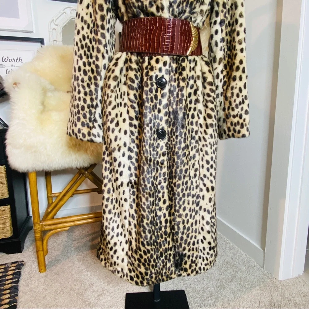 Scoop NYC Animal Print Cheetah Faux Fur Coat Size 4-6_4